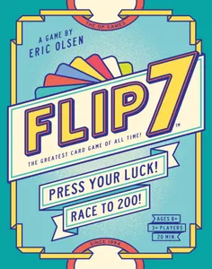 Cover van het Flip 7 kaartspel - spannend en tactisch kaartspel