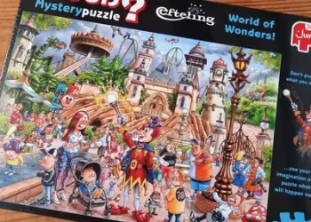 Wasgij Efteling puzzel 2026 met raadselscène en humoristische illustratie geïnspireerd door Efteling